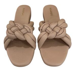 Kaanas Bintulu Braided Nautical Sandals Slides in Taupe